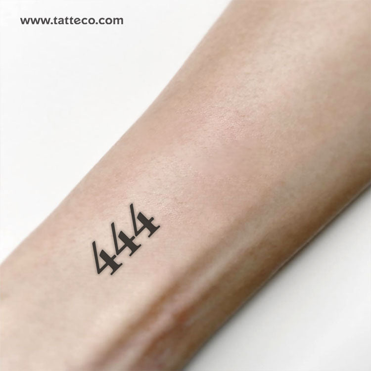 444 Angel Number Temporary Tattoo - Set of 3 – Tatteco